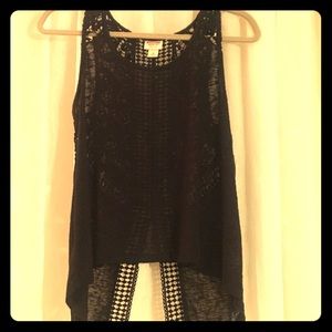 Mossimo Black Tank Top with Crotched Back